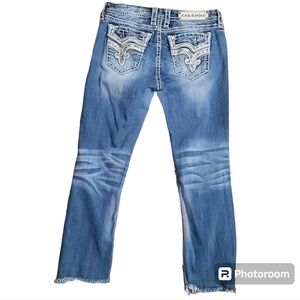 Rock Revival Jeans Womens Size 29 Easy Cropped Jeans Kai Vacation Vibes Beach